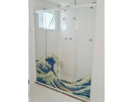PELÍCULA ADESIVA PARA BOX OU VIDRO ONDA DO MAR - OBRA A GRANDE ONDA DO ARTISTA Katsushika Hokusai
